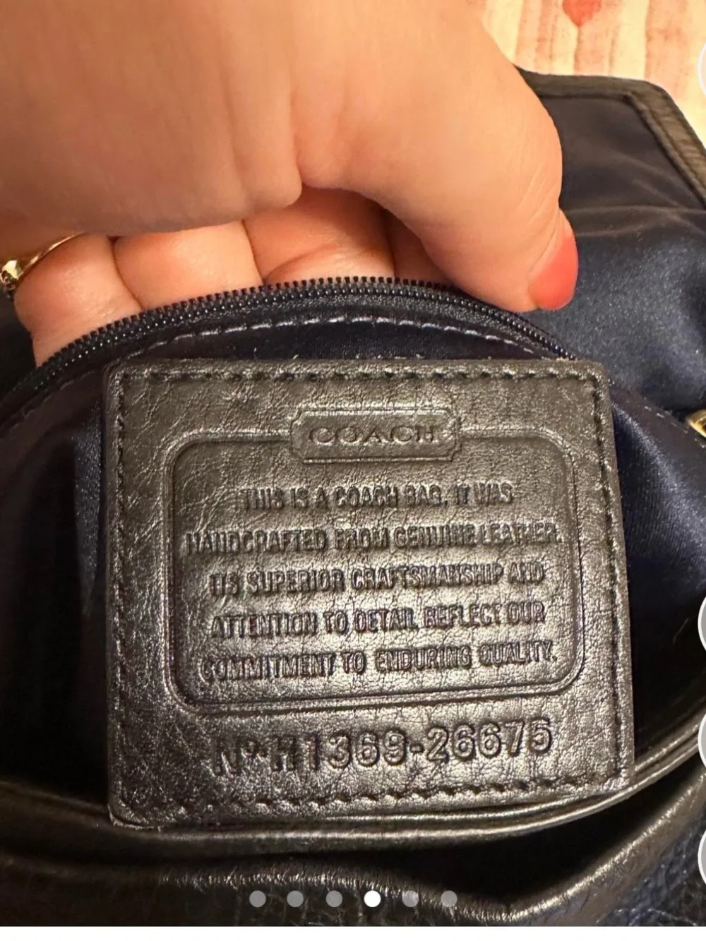 Coach Black Leather Shoulder Bag with Gold Hardware